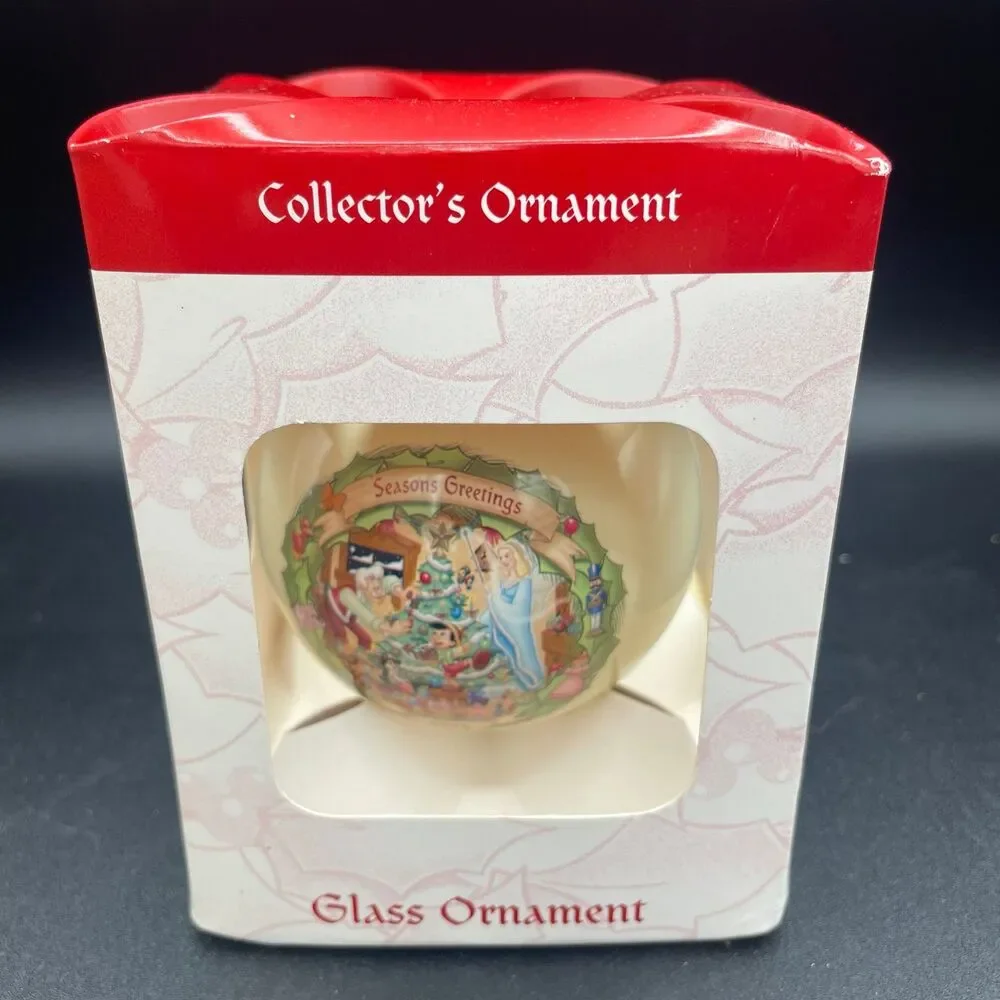 Disney Christmas Through The Years Pinocchio 1940 Glass Ornament 2006